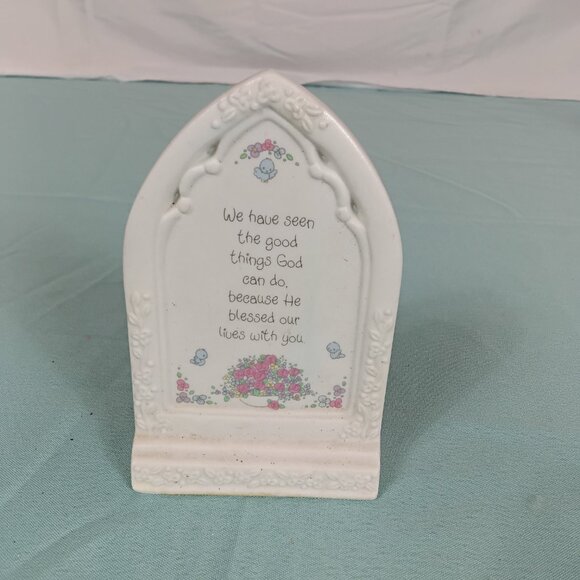 E3-5 Precious Moments I Believe In The Old Rugged Cross Plaque Enesco Porcelain - Picture 2 of 5